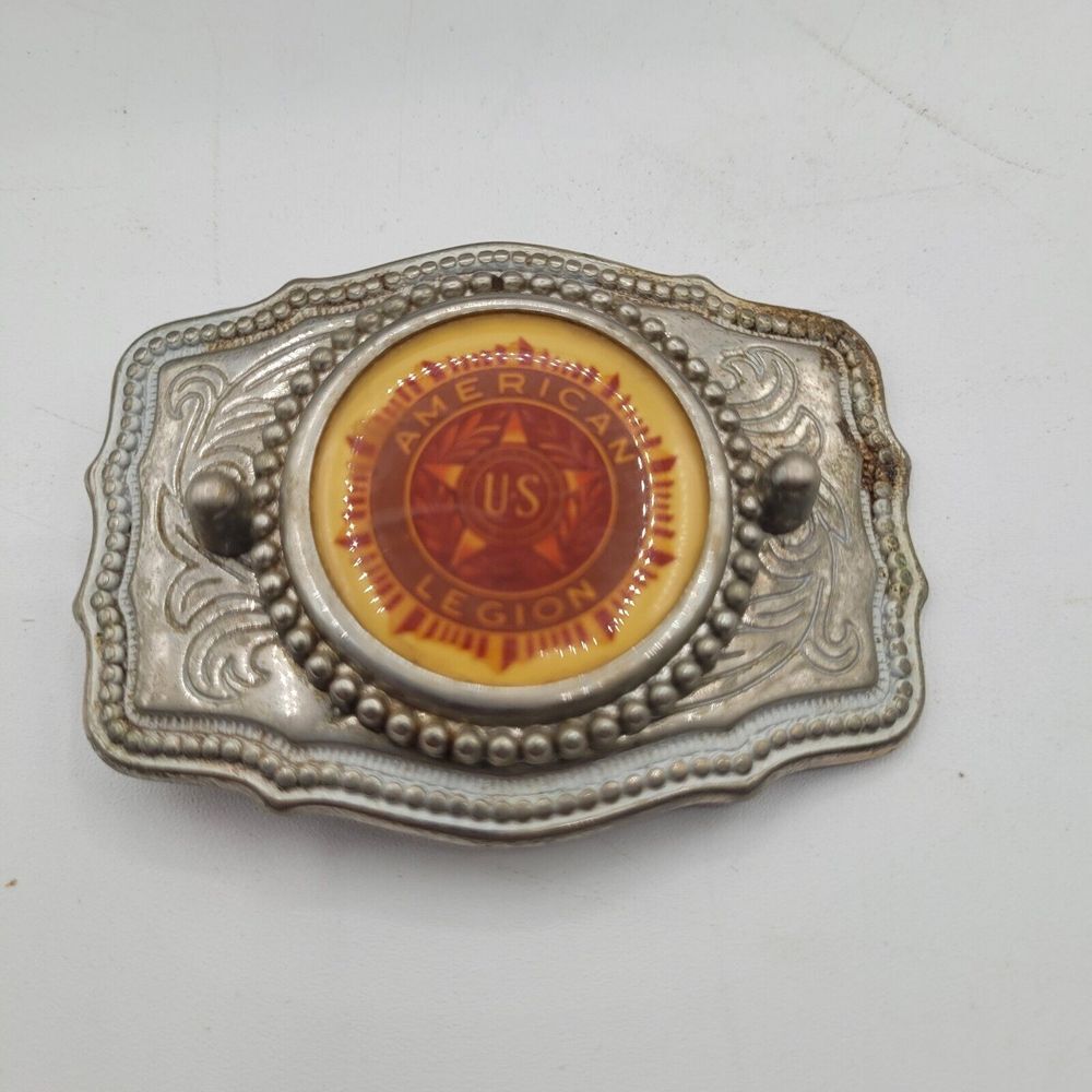 Vintage American Legion Red Seal Silver Tone Belt Buckle